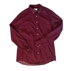 Red Casual Button Down Shirt - Men’s SZ LT